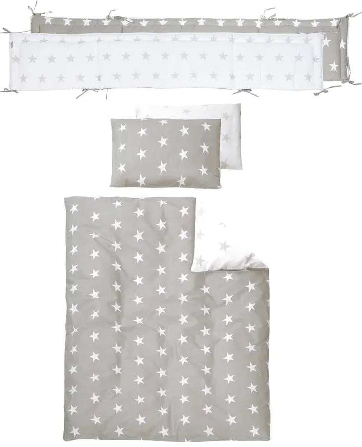 Culla bianca su ruote con baldacchino 60x120 cm Little stars - Roba