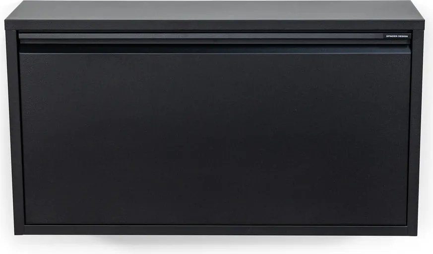 Scarpiera nera in metallo con ante ribaltabili/da parete 75x41x22 cm Billy – Spinder Design