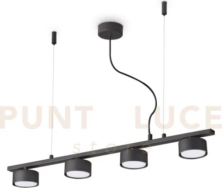 Minor lampadario sospeso in metallo nero 4 luci attacco gx53 lampad...
