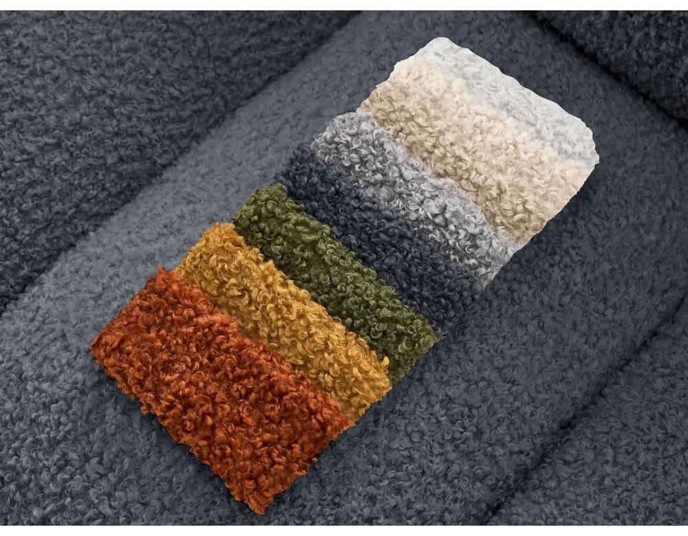 Divano grigio scuro con rivestimento in bouclé 232 cm Hippolyte – Bobochic Paris