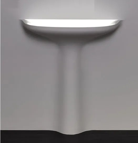 Antonio Lupi CaliceL Lavabo illuminato da Incasso Parete In Corian con Lampada