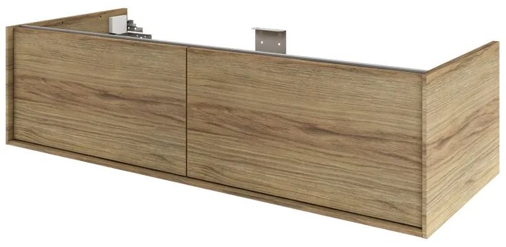 Mobile da bagno sotto lavabo SENSEA Neo Frame rovere satinato L 120 x H 32 x P 48 cm 2 cassetti, lavabo non incluso