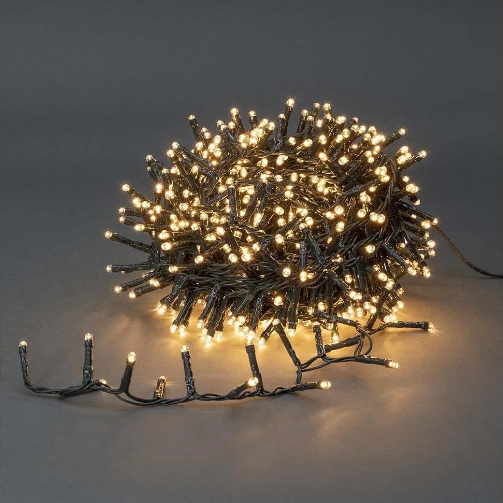 Nedis CLCC700 - Catena luminosa LED per esterni 700 LED / 7 funzioni, 17 m, IP44, bianco caldo