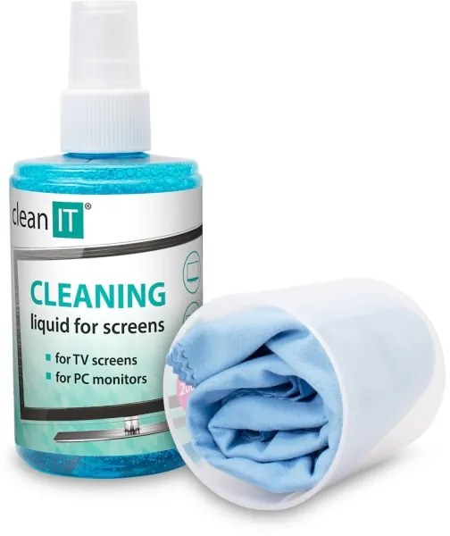 CLEAN IT CL-180 - Soluzione professionale per la pulizia degli schermi con panno, 200 ml