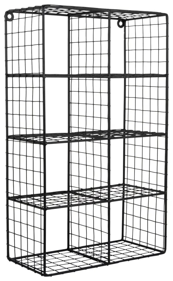 Mensola nera in acciaio con ripiani multipli 30 cm Reja – PT LIVING