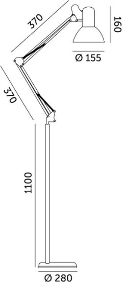 Brilagi - Lampada da terra flessibile TASKER 1xE27/60W/230V 184 cm bianca