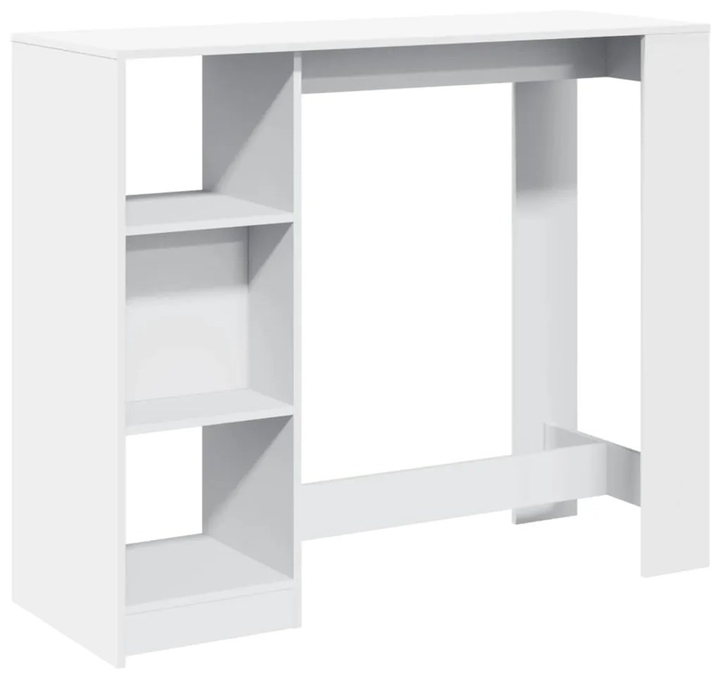 Tavolo bar con ripiano bianco 124x46x103,5 cm in truciolato