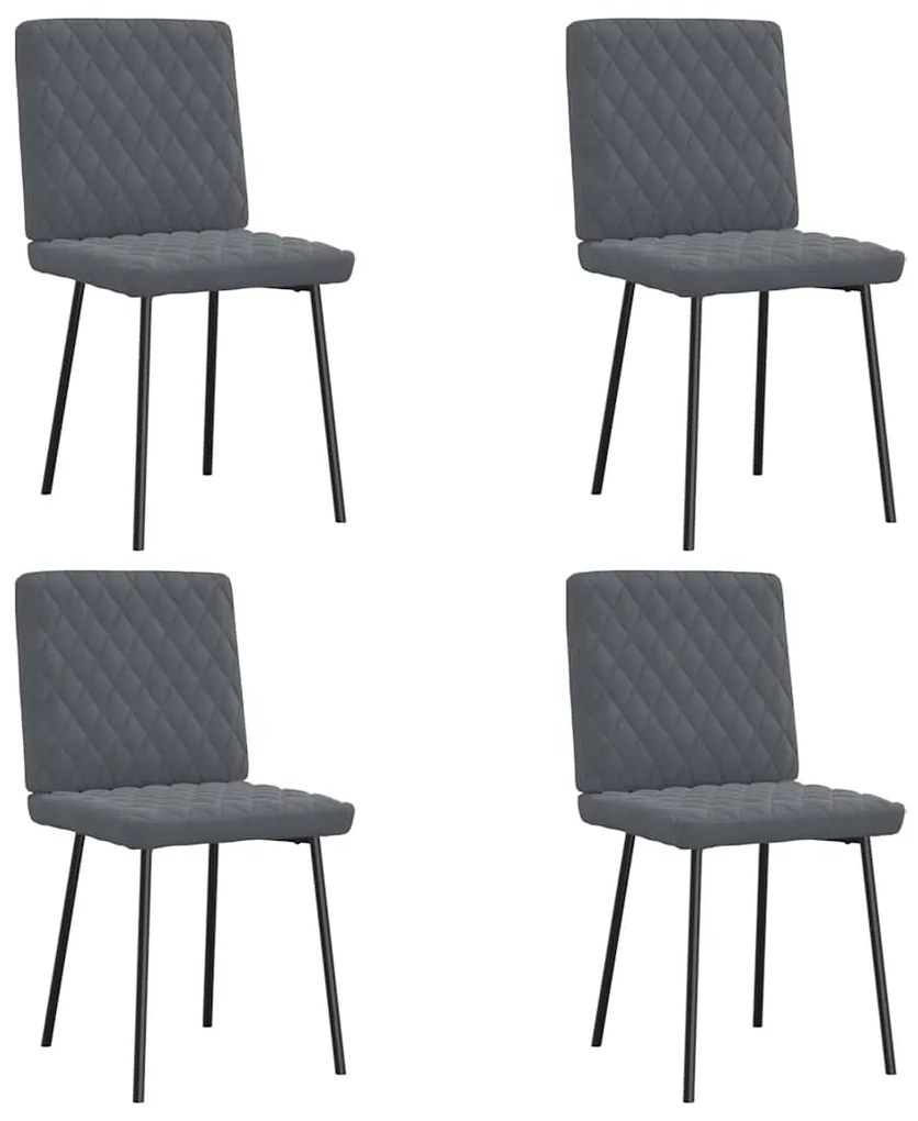 Sedie Da Pranzo 4 Pz Grigio Scuro İn Velluto /