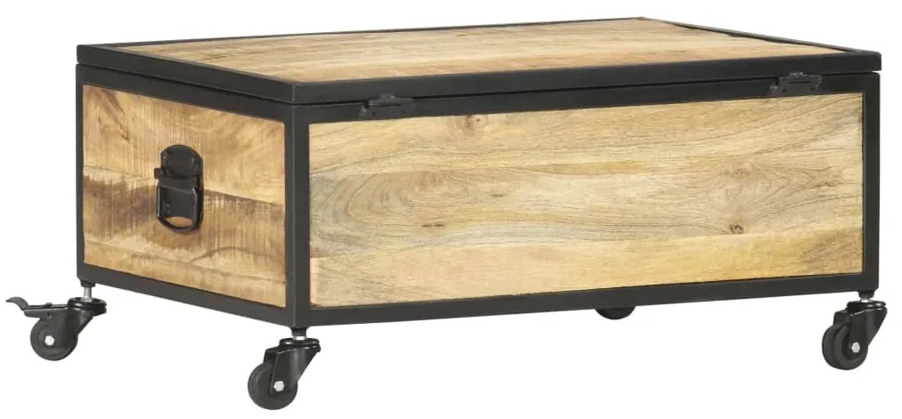 Tavolino da salotto 70x50x33 cm in legno massello di mango