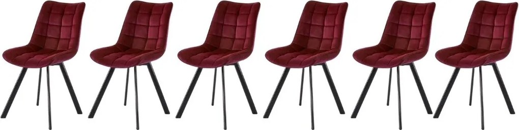 Set di 6 sedie K332 con bordo in velluto