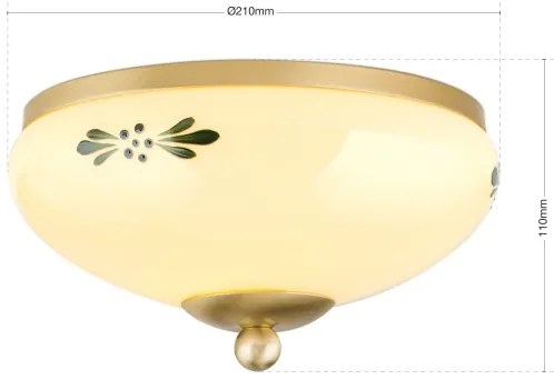 Orion DL 7-672 - Plafoniera LANDHAUS 1xE27/60W/230V Ø 21 cm ottone/beige