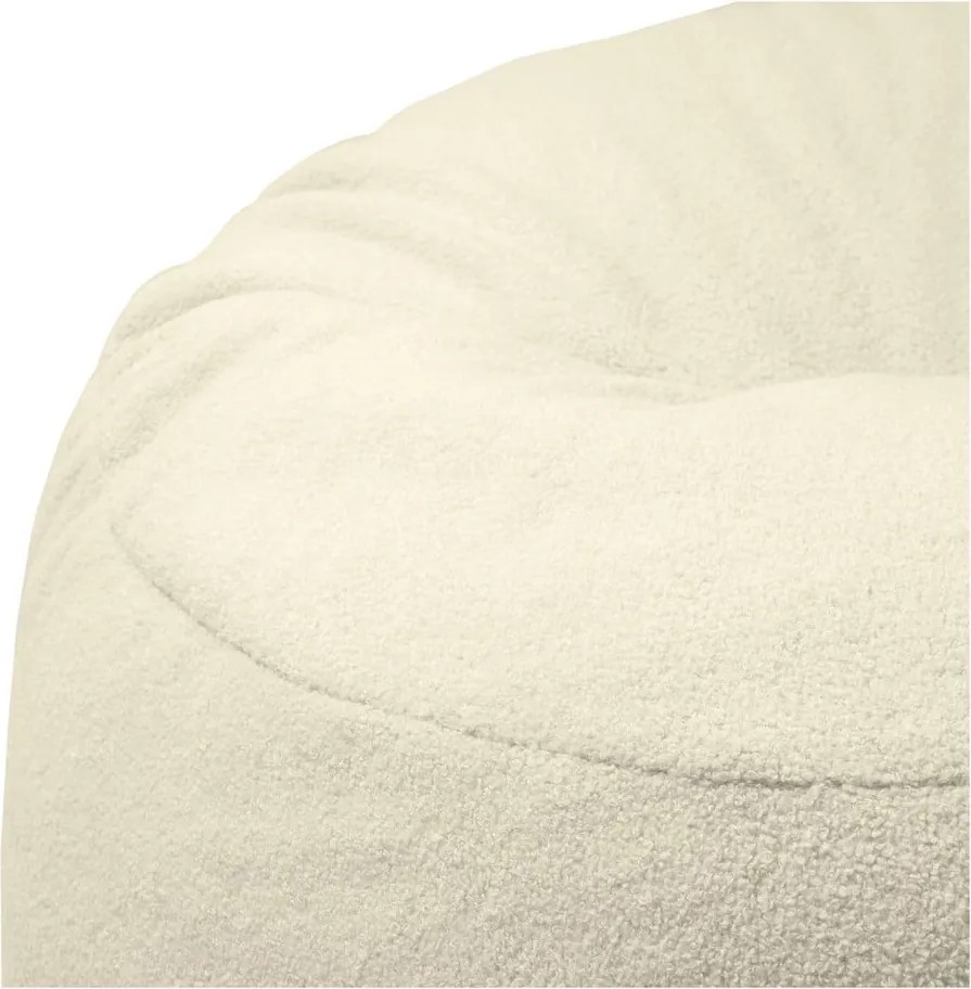 Pouf a sacco per bambini color crema con rivestimento in bouclé Om 85 – SLOWDOWN