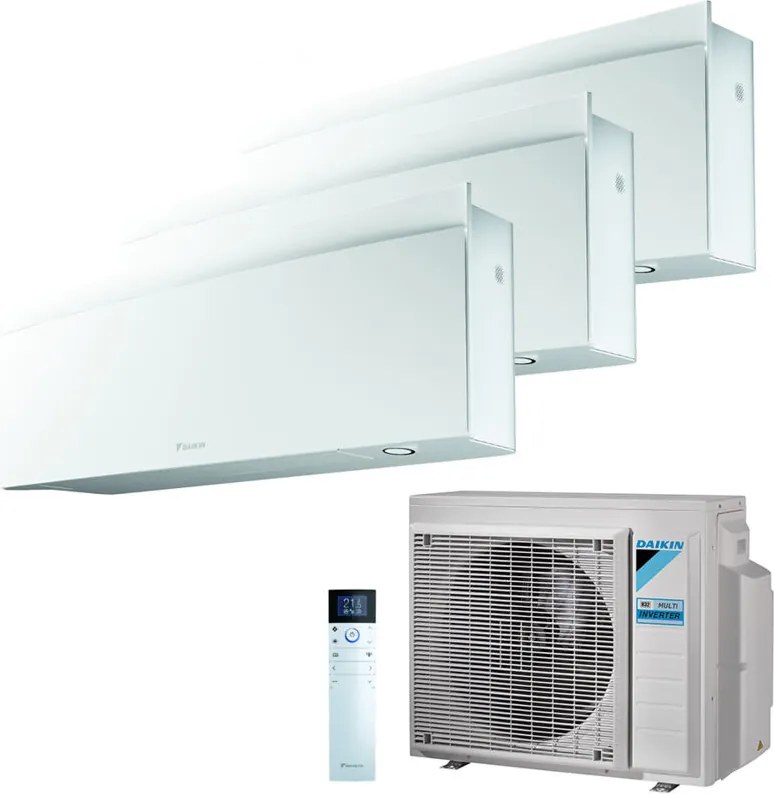 Climatizzatore Trial Split Reversibile Daikin Emura 3 A+++/A++ 9000+9000+12000 BTU Inverter Wi-Fi (3MXM52A + 2xFTXJ25AW + FTXJ35AW)