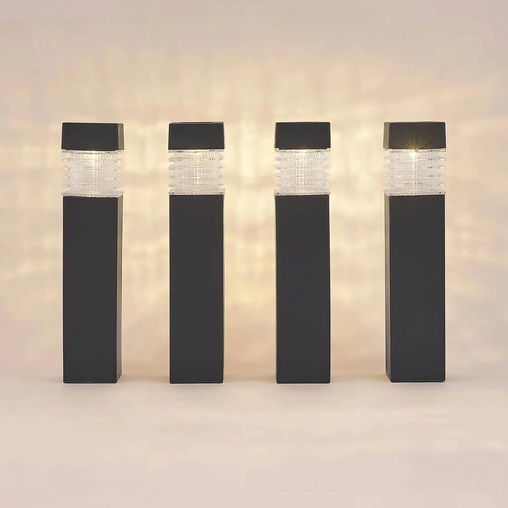 Lindby Fanney picchetto LED solare, set 4x