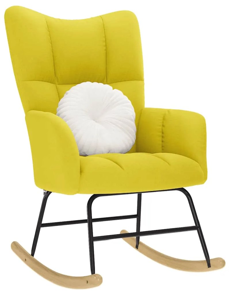 Sedia A Dondolo Giallo Chiaro İn Tessuto /