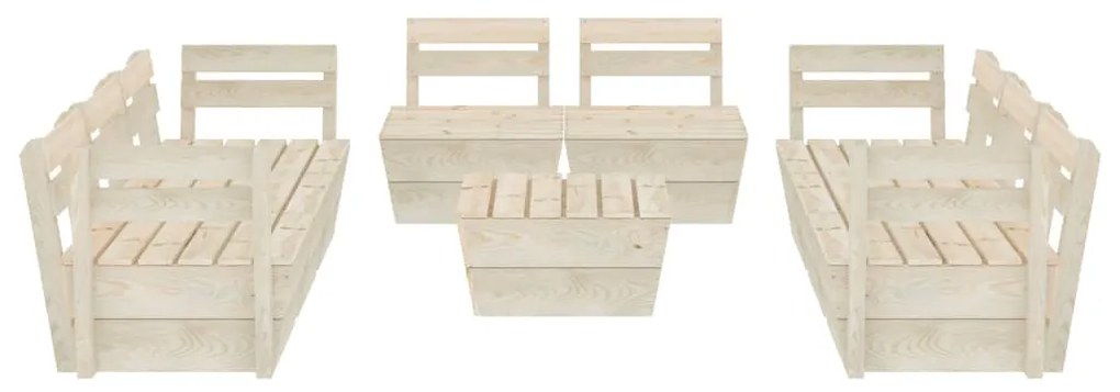 Set divani da giardino su pallet 9 pz in legno abete impregnato