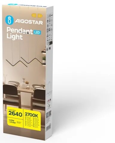 Aigostar - Lampadario LED a sospensione con filo LED/23W/230V 2700K