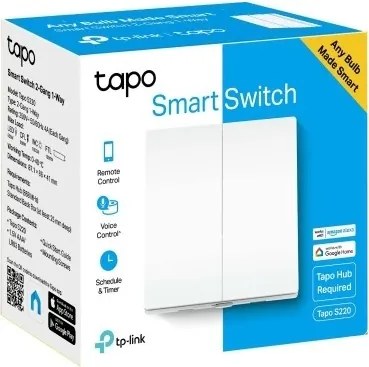 TP-Link - Interruttore intelligente per illuminazione a due pulsanti 2xAAA Wi-Fi
