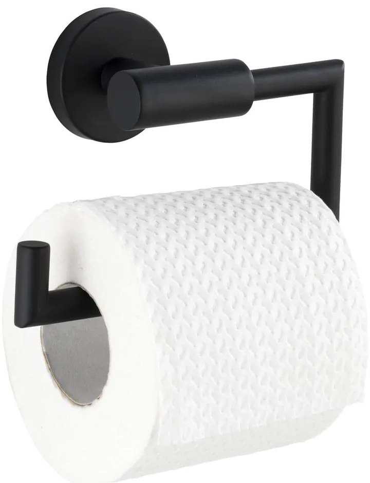 Porta carta igienica da parete in acciaio inox nero opaco Bosio - Wenko