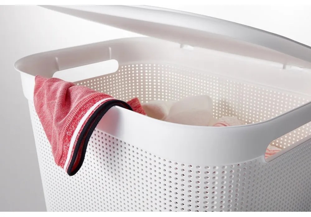 Cesto per biancheria in plastica bianca 50 l Brisen - Rotho
