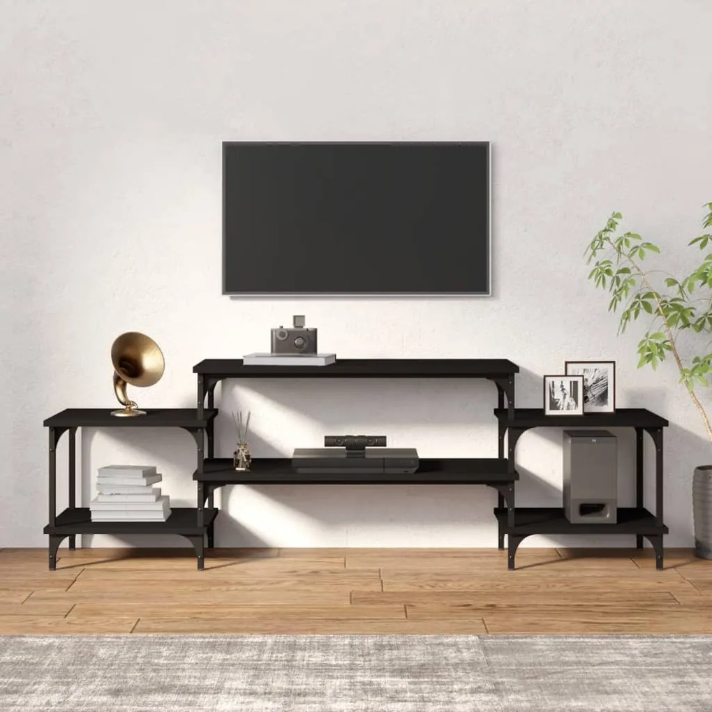 Mobile porta tv nero 157x35x52 cm in legno multistrato