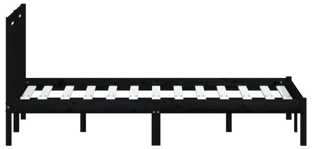 Giroletto nero in legno massello di pino 140x190 cm