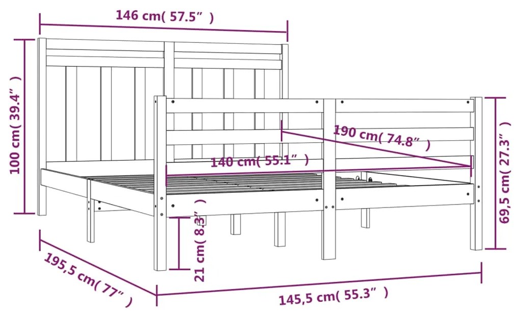 Giroletto in Legno Massello 140x190 cm