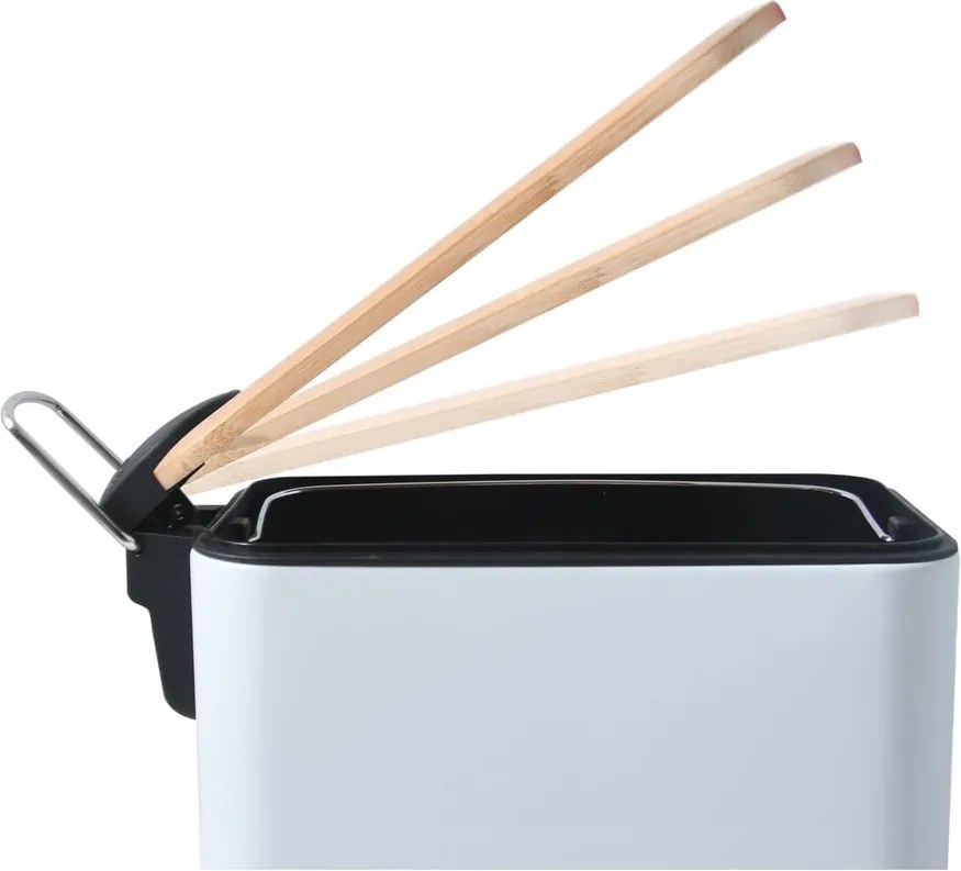 Cestino per la spazzatura bianco in acciaio con pedale 5 l Erik – Spirella