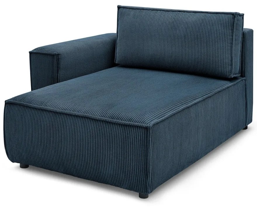 Modulo divano in velluto a coste blu scuro, angolo sinistro Nihad modular - Bobochic Paris