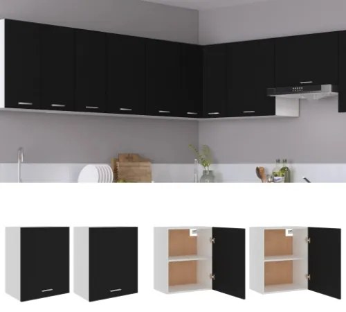 Armadi Sospesi 2 pz Neri 50x31x60 cm in Truciolato