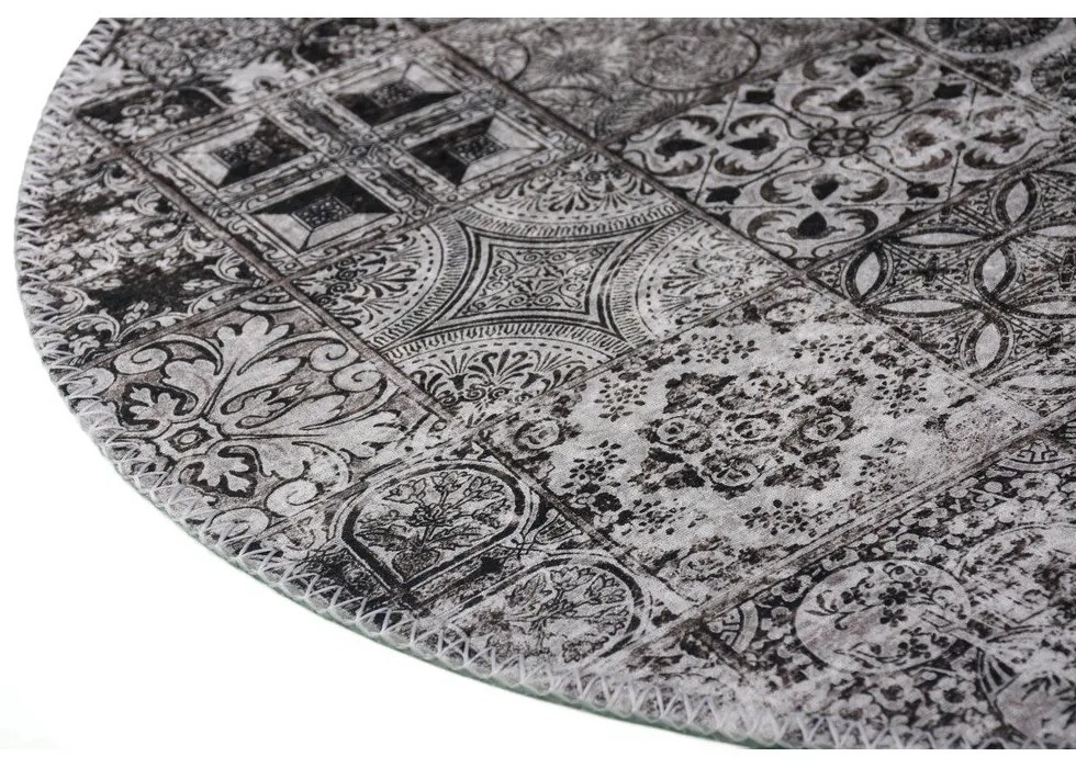 Tappeto rotondo lavabile grigio ø 80 cm - Vitaus