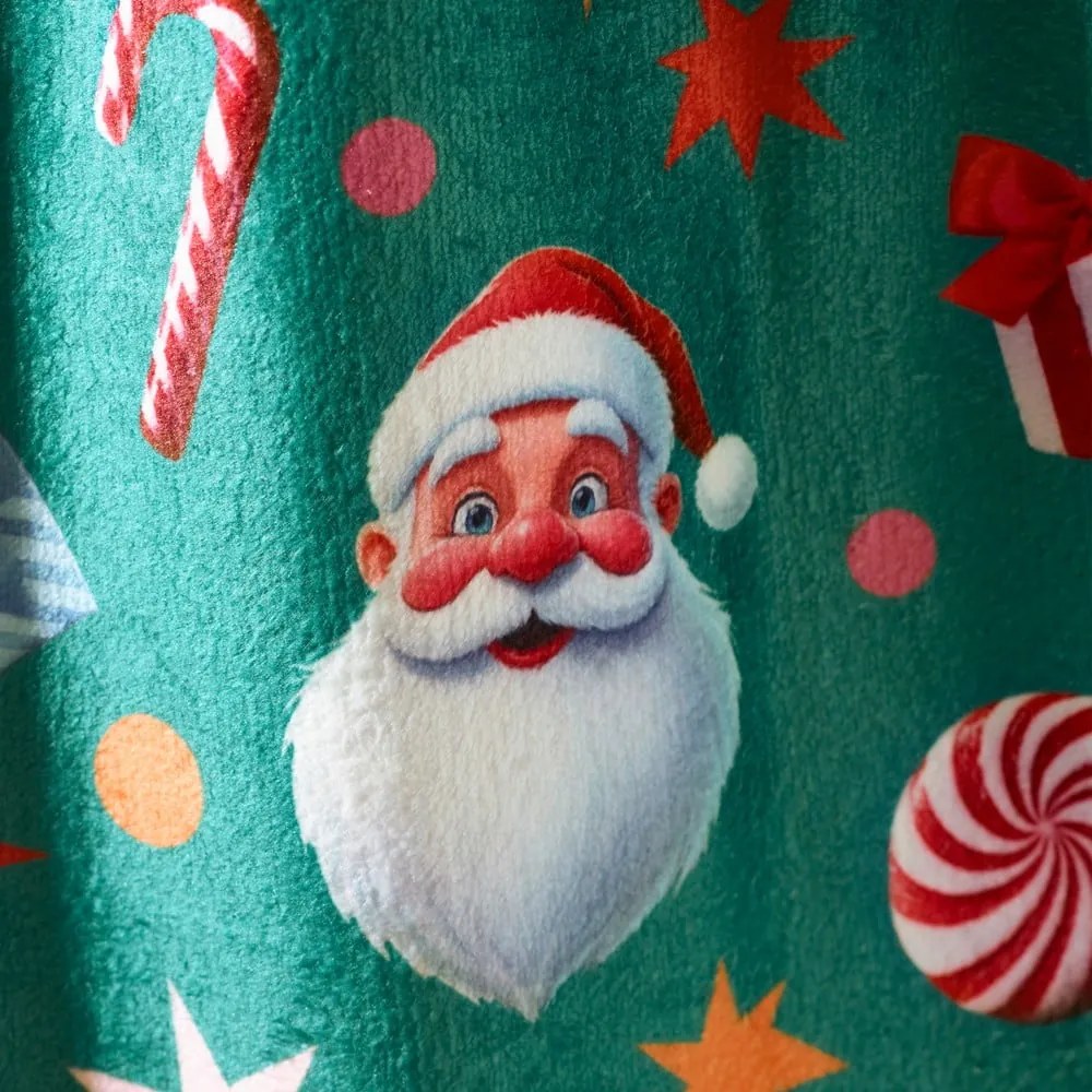 Coperta verde in micropile a tema natalizio 130x170 cm Christmas Icons – Catherine Lansfield