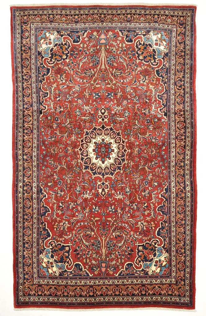 Bidjar Tappeto 230 x 140 Rosso (Iran) Annodato A Mano