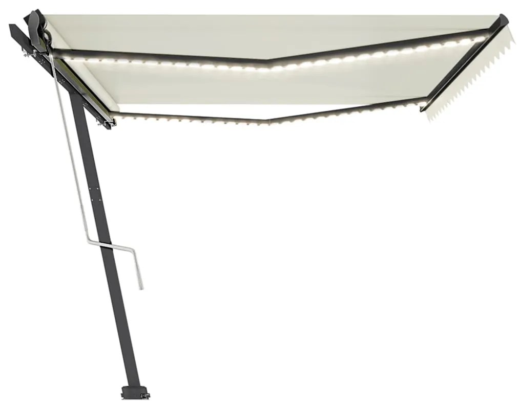 Tenda Automatica con Sensore Vento e LED 500x350 cm Crema