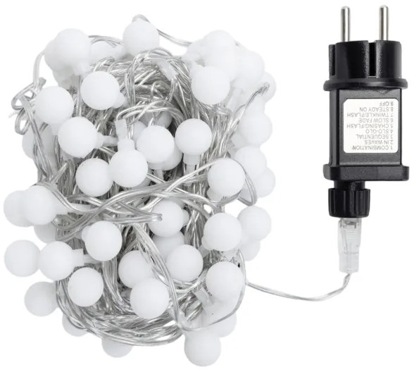 Aigostar - Catena luminosa decorativa LED per esterni 100xLED/3,6W/230V/8 funzioni 10m IP44 bianco freddo