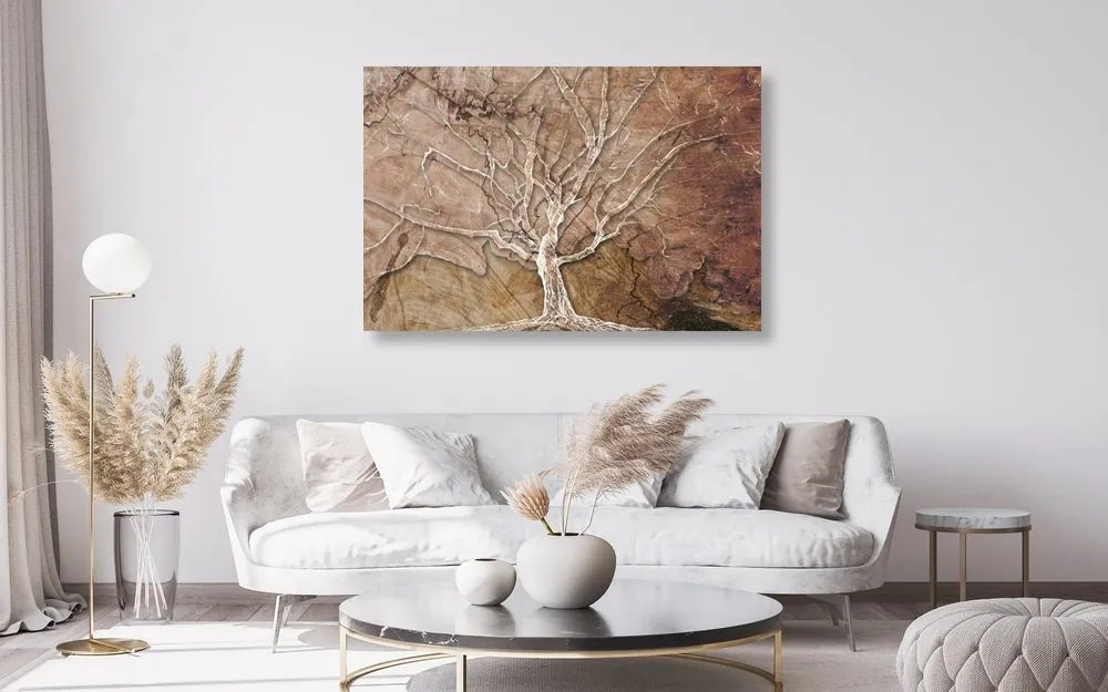Quadro su tela – Corona dell'albero con tocco astratto