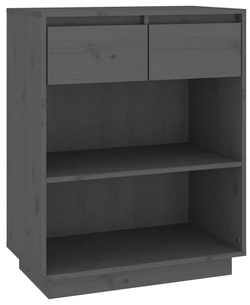 Mobile consolle grigio 60x34x75 cm in legno massello di pino