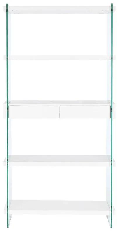 Scaffale DKD Home Decor Bianco Trasparente Cristallo Legno MDF 90 x 35 x 180 cm