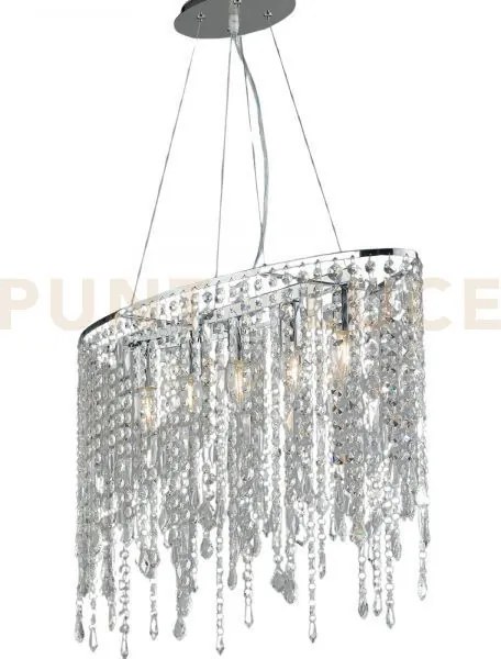 Lampadario a sospensione breeze cromo  e cristalli k9 5 luci attacc...