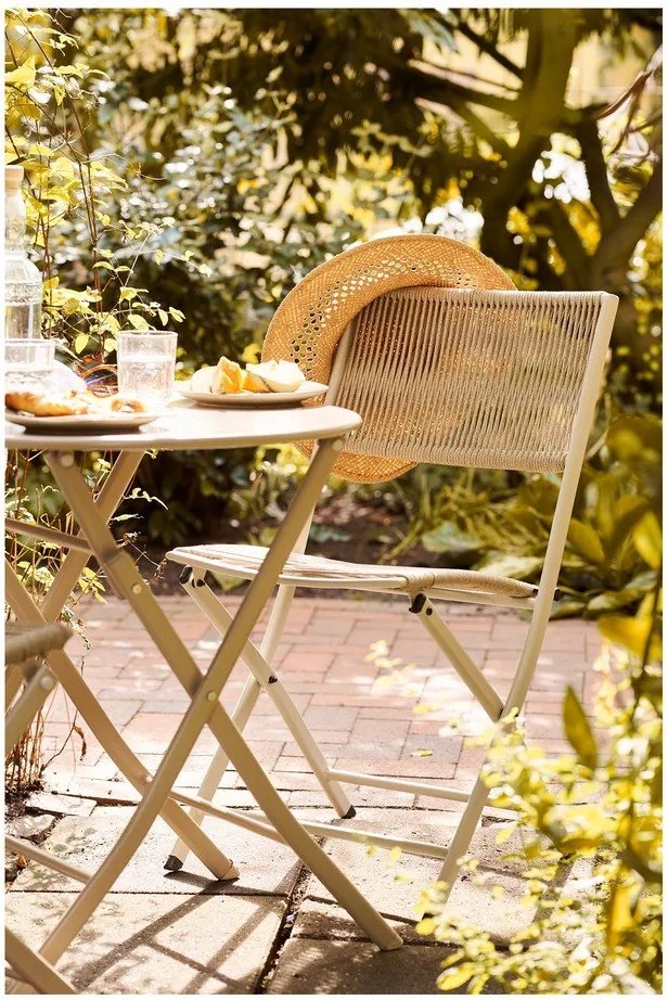 Set da pranzo da giardino beige in metallo per 2 persone Arcas – House Nordic