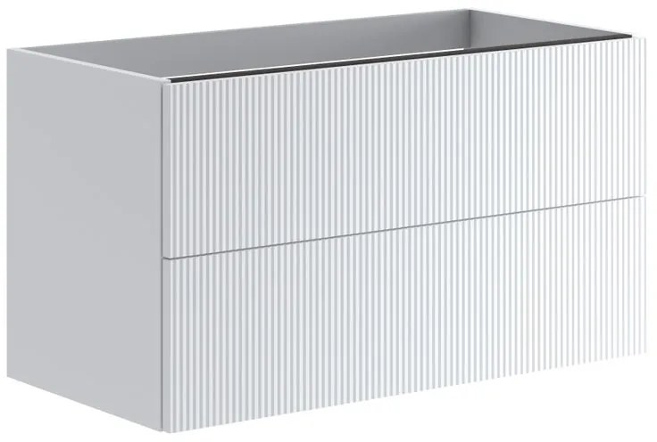 Mobile da bagno sotto lavabo Opera bianco opaco L 89.5 x H 50 x P 45.5 cm 2 cassetti, lavabo non incluso