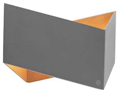 Applique da parete Fold grigio con rame