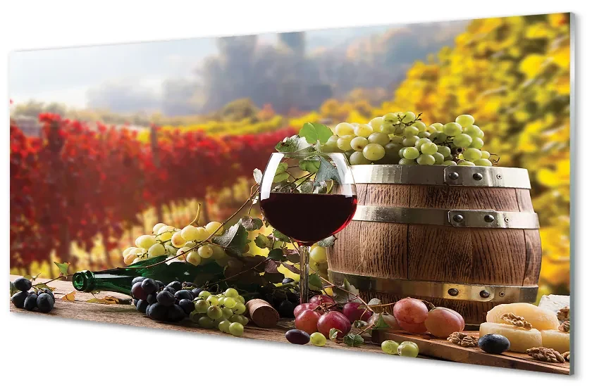 Pannello paraschizzi cucina Calice da vino autunnale 100x50 cm