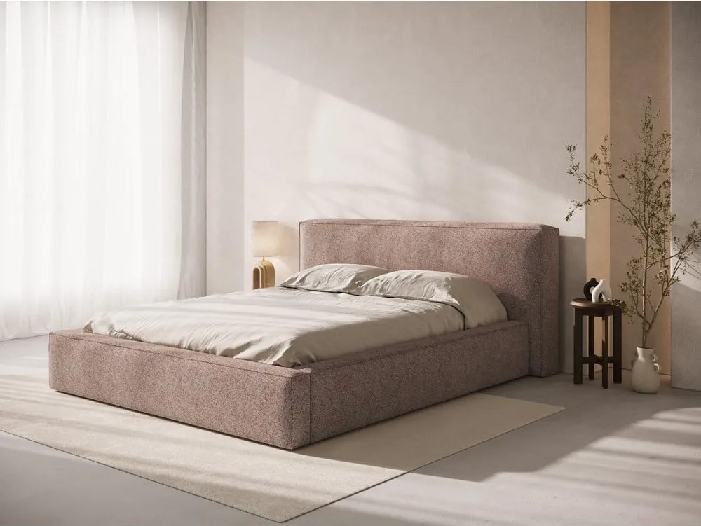 Testiera rosa chiaro in imbottito 229x100 cm Olivia – Micadoni