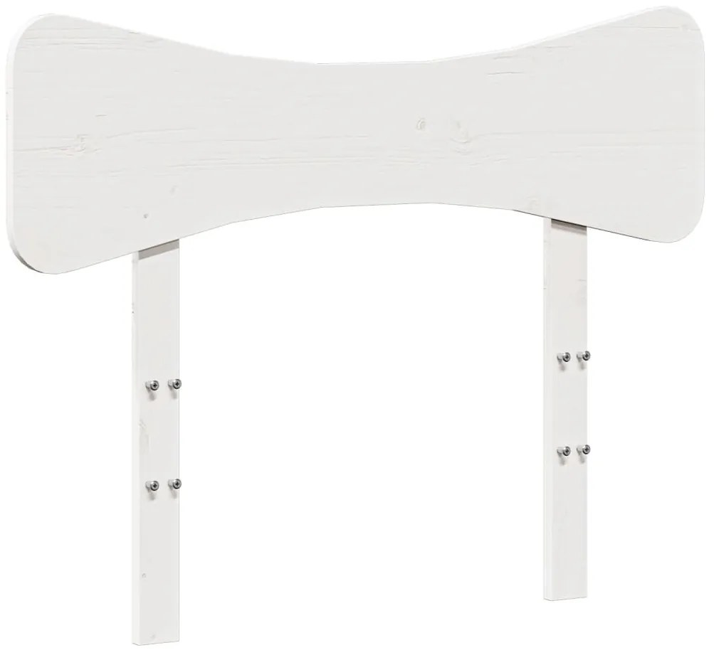 Testiera bianca 75 cm in legno massello di pino