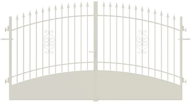 Cancello manuale battente Marmolada in ferro, apertura centrale, L 358.5, H 165-195 cm, di colore bianco