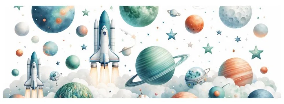 Quadro su tela – Navetta spaziale tra le nuvole