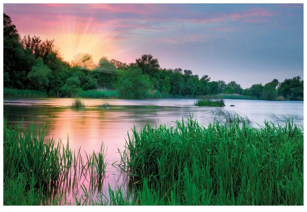 Carta da parati – Alba sul fiume