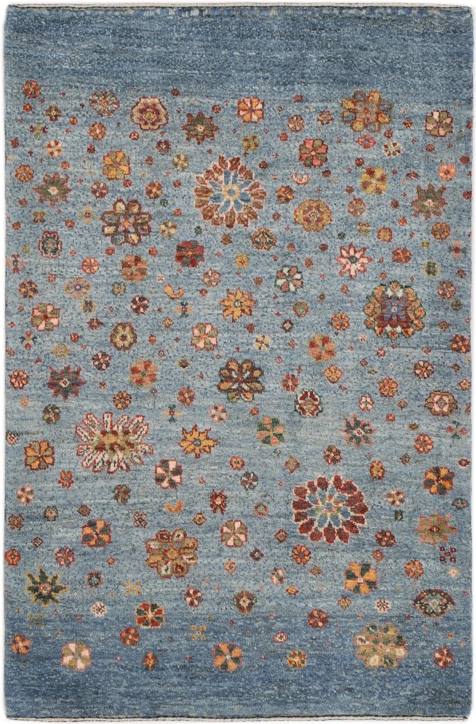 Loribaft Tappeto 120 x 80 Blu (Iran) Annodato A Mano