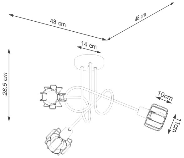 Sollux SL.1118 - Lampadario a stelo BELUCI 3xE14/40W/230V nero